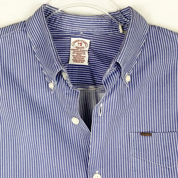 Scotch & Soda Men's Button Down Shirt Blue Stripe Tab Sleeve Cotton size L - Picture 5 of 11